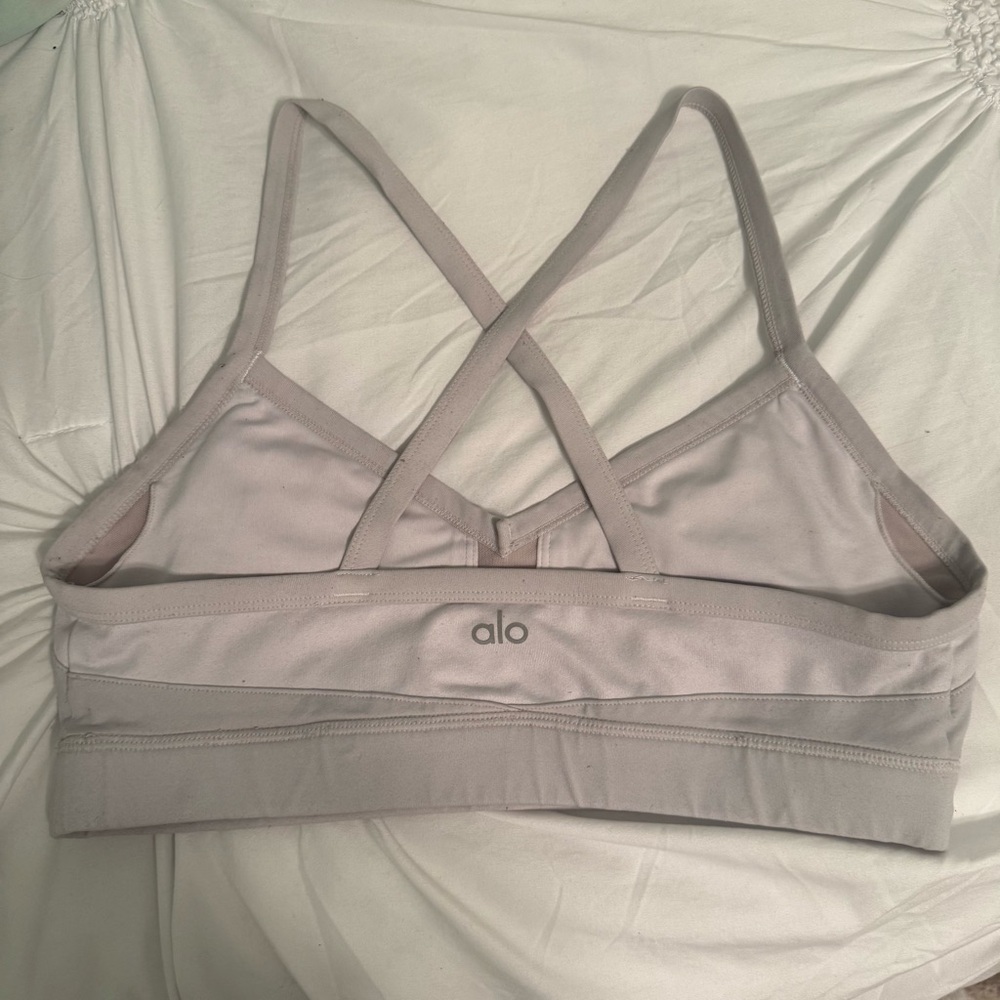 Alo Yoga Gray and White Sports Bra - Picture 3 of 4
